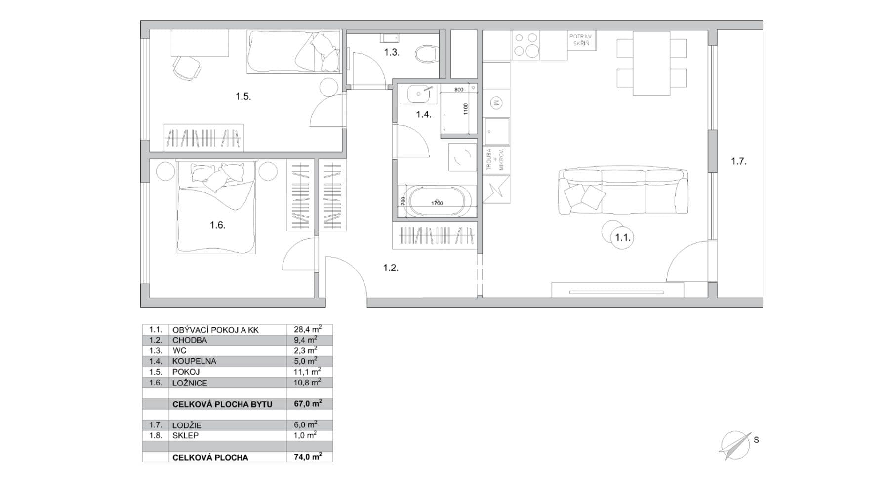 Prodej bytu 3+kk 74 m², Žandovská, Praha, Praha Prodej bytu 3+kk 74 m², Žandovská, Praha, Praha