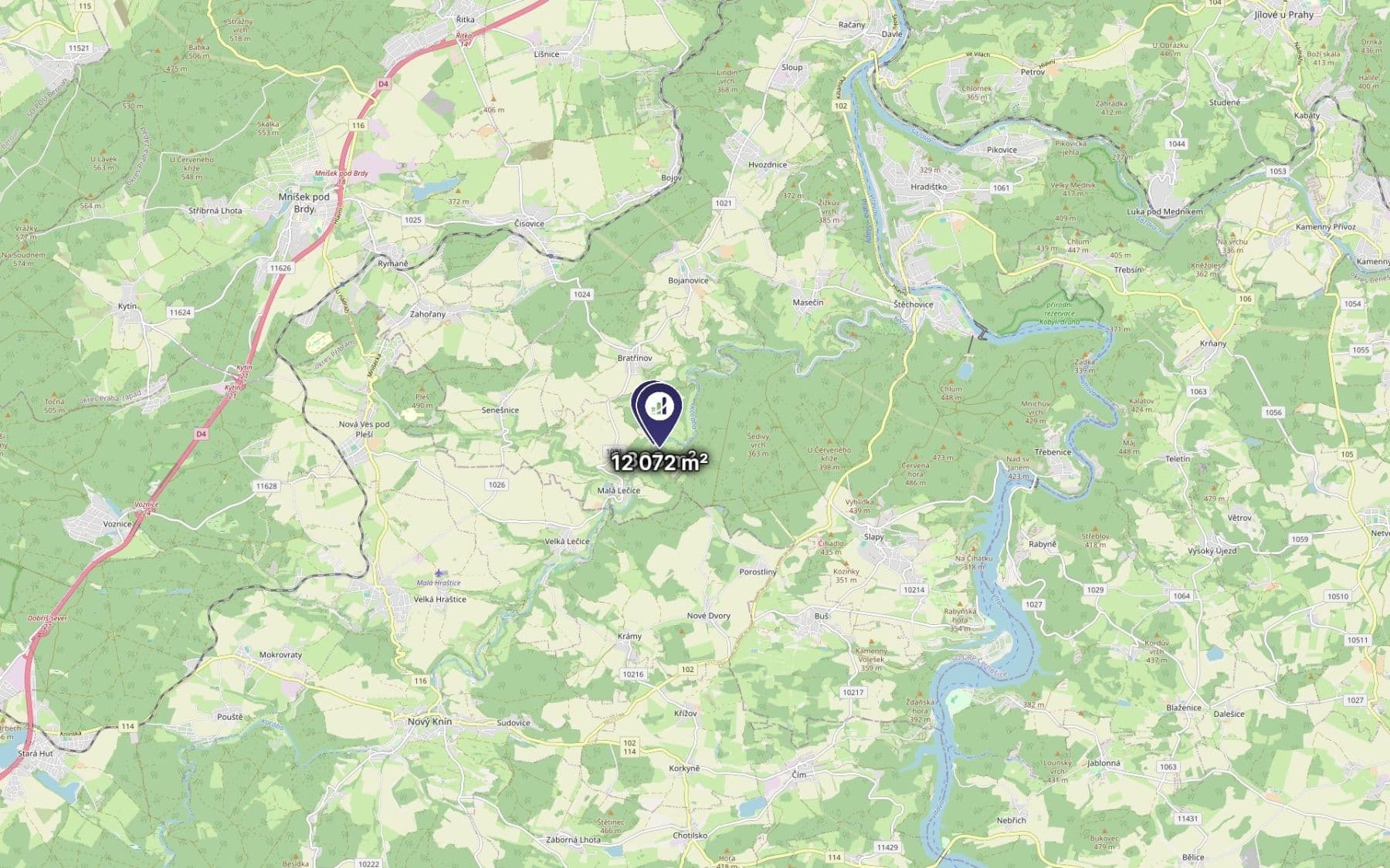 Prodej pozemku 13.940 m², Bojanovice, Středočeský kraj Prodej pozemku 13.940 m², Bojanovice, Středočeský kraj