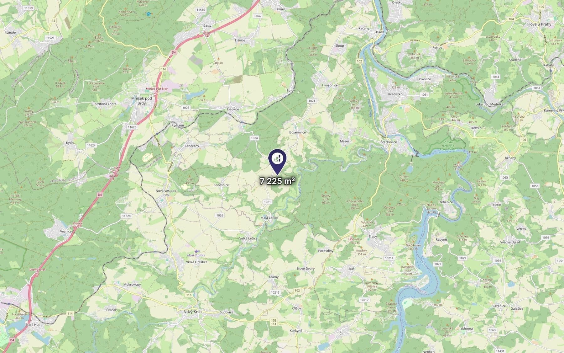 Prodej pozemku 7.225 m², Bratřínov, Středočeský kraj Prodej pozemku 7.225 m², Bratřínov, Středočeský kraj