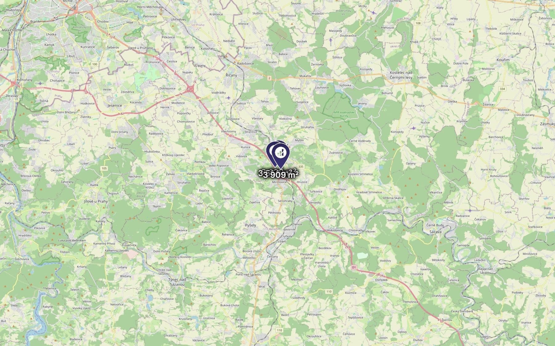 Prodej pozemku 11.052 m², Mirošovice, Středočeský kraj Prodej pozemku 11.052 m², Mirošovice, Středočeský kraj