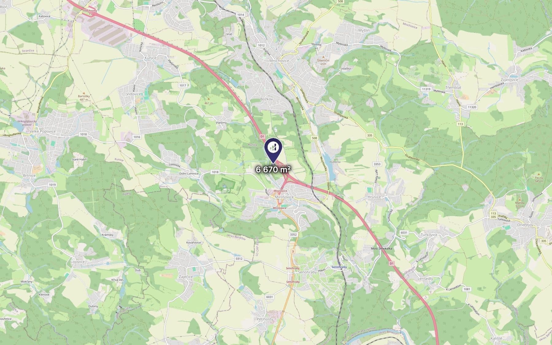 Prodej pozemku 6.670 m², Mirošovice, Středočeský kraj Prodej pozemku 6.670 m², Mirošovice, Středočeský kraj