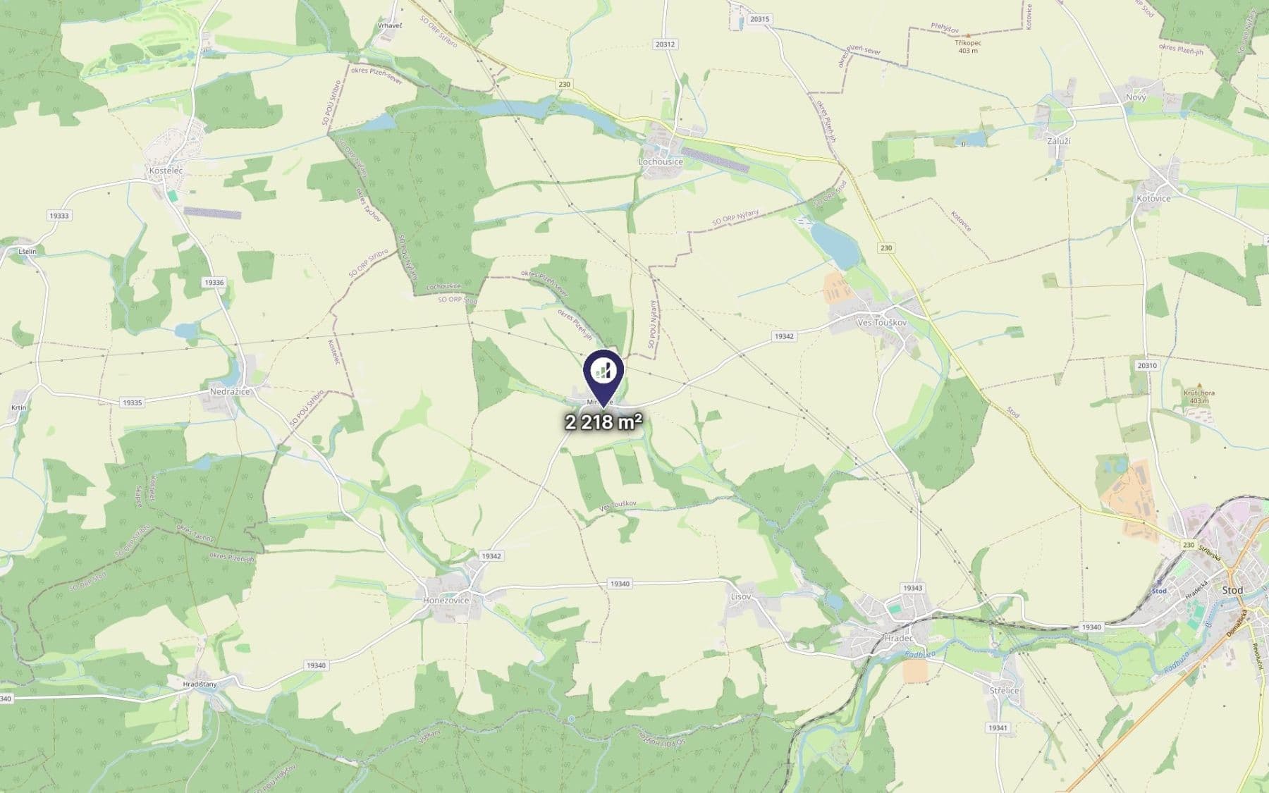 Prodej pozemku 370 m², Ves Touškov, Plzeňský kraj Prodej pozemku 370 m², Ves Touškov, Plzeňský kraj
