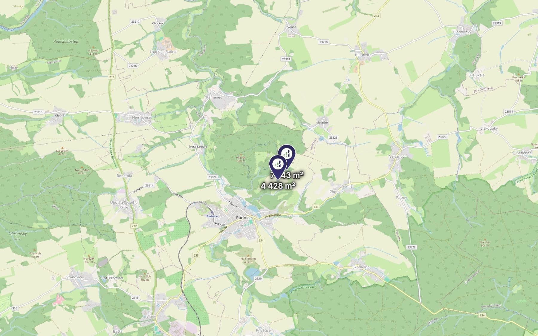 Prodej pozemku 5.786 m², Radnice, Plzeňský kraj Prodej pozemku 5.786 m², Radnice, Plzeňský kraj