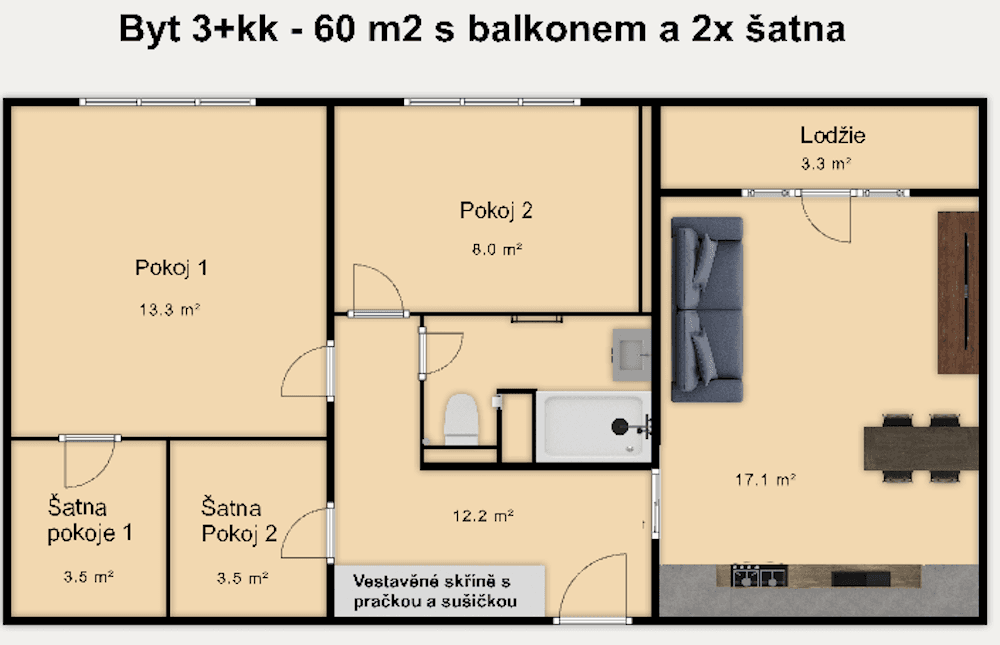 Prodej bytu 3+kk 60 m², Partyzánská, Plzeň, Plzeňský kraj Prodej bytu 3+kk 60 m², Partyzánská, Plzeň, Plzeňský kraj