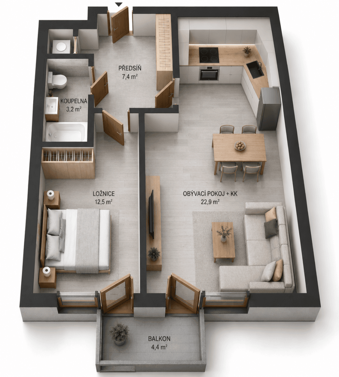 Pronájem bytu 2+kk 50 m², Komárkova, Praha, Praha Pronájem bytu 2+kk 50 m², Komárkova, Praha, Praha