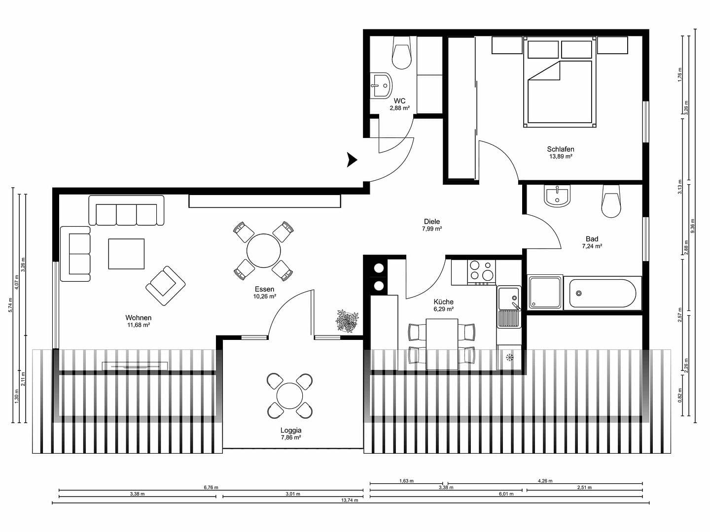 Prodej bytu 2+1 62 m², Forst, Bádensko-Württembersko Prodej bytu 2+1 62 m², Forst, Bádensko-Württembersko