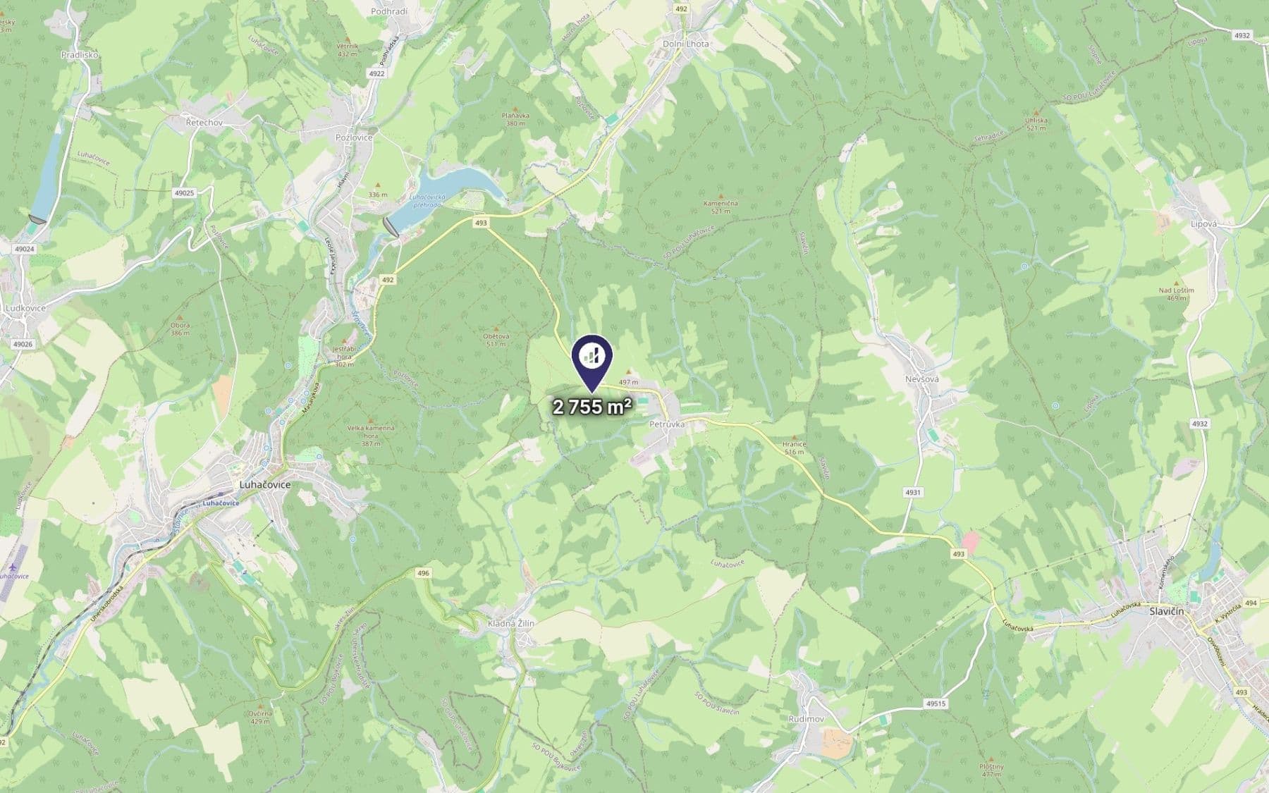 Prodej pozemku 2.755 m², Petrůvka, Zlínský kraj Prodej pozemku 2.755 m², Petrůvka, Zlínský kraj