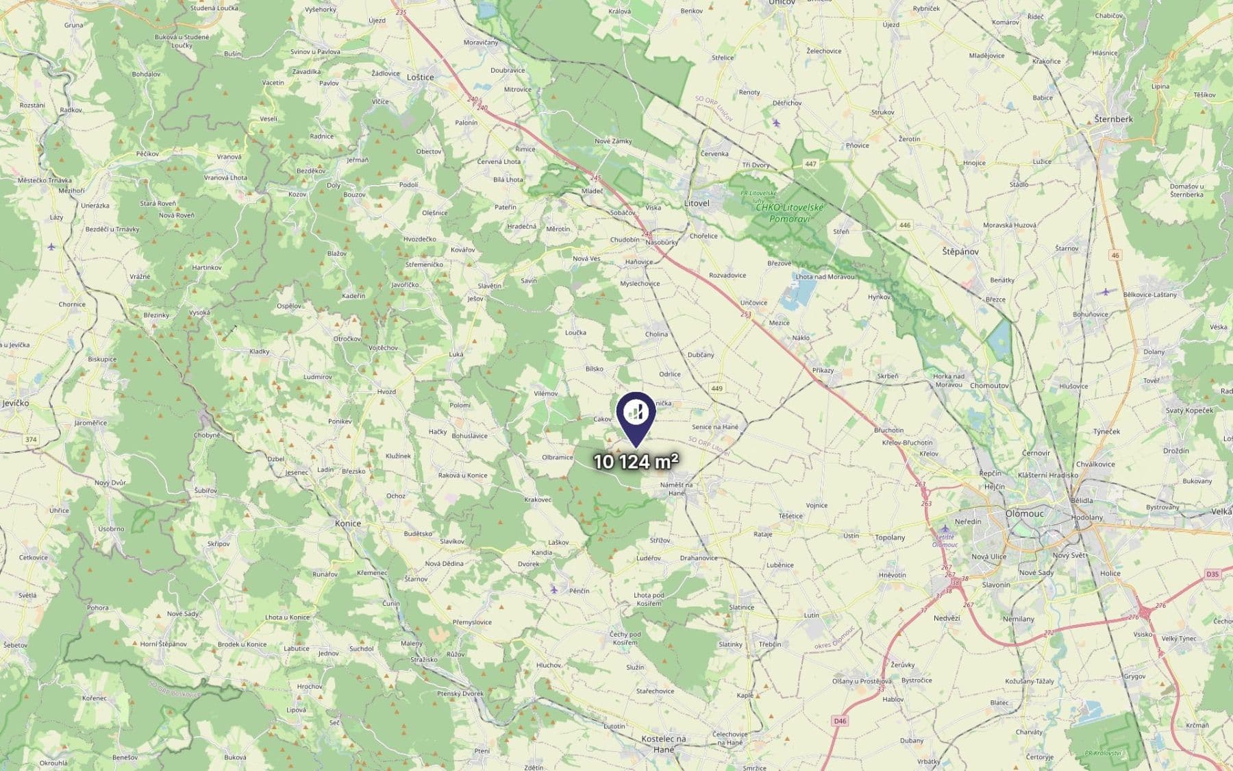 Prodej pozemku 10.124 m², Náměšť na Hané, Olomoucký kraj Prodej pozemku 10.124 m², Náměšť na Hané, Olomoucký kraj