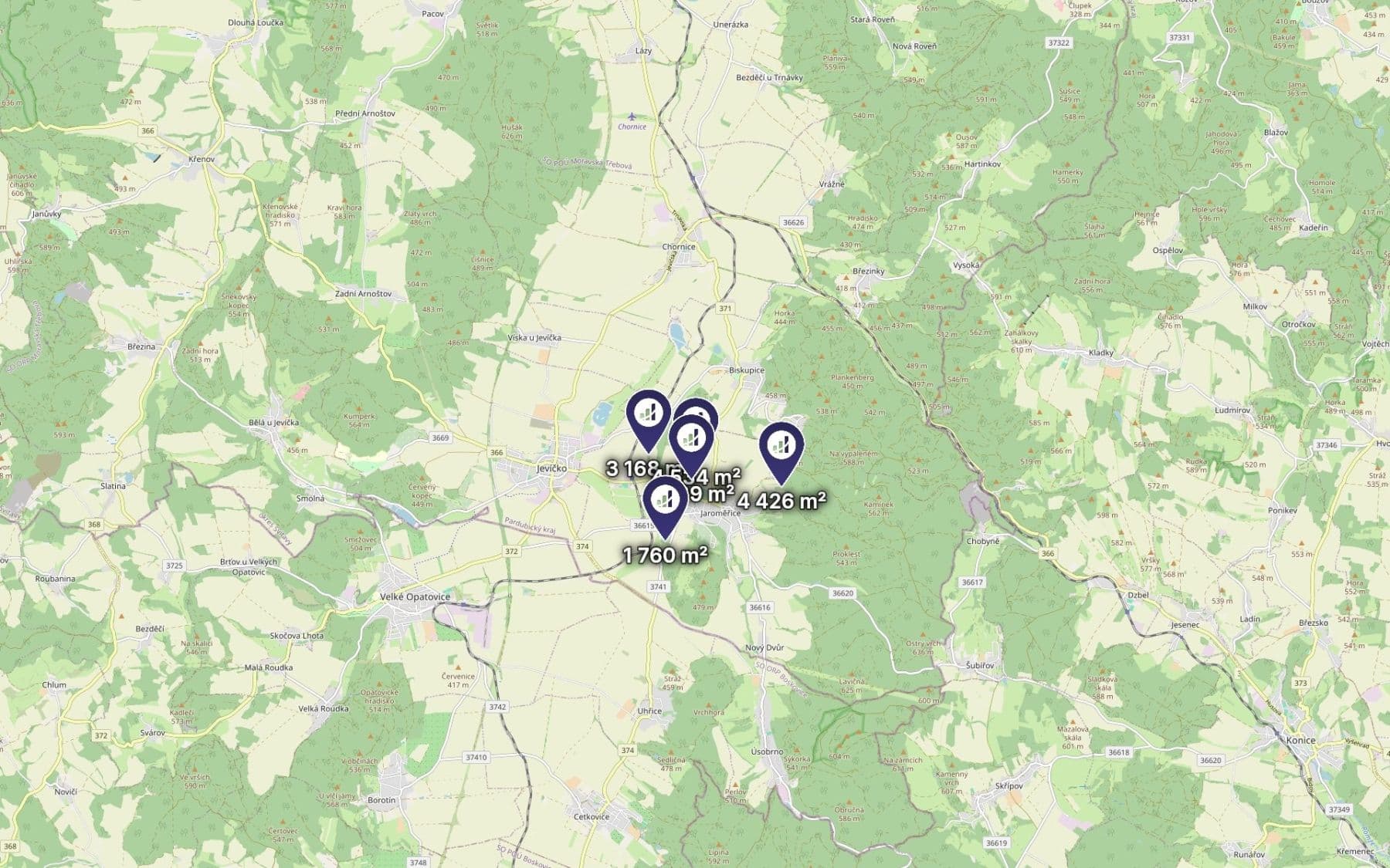 Prodej pozemku 15.527 m², Jaroměřice, Pardubický kraj Prodej pozemku 15.527 m², Jaroměřice, Pardubický kraj