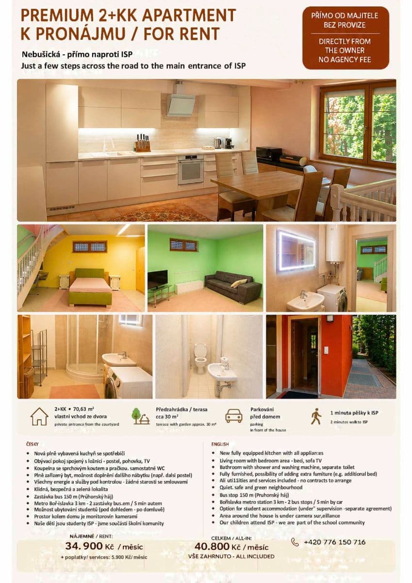 Pronájem bytu 2+kk 70 m², Nebušická, Praha, Praha Pronájem bytu 2+kk 70 m², Nebušická, Praha, Praha