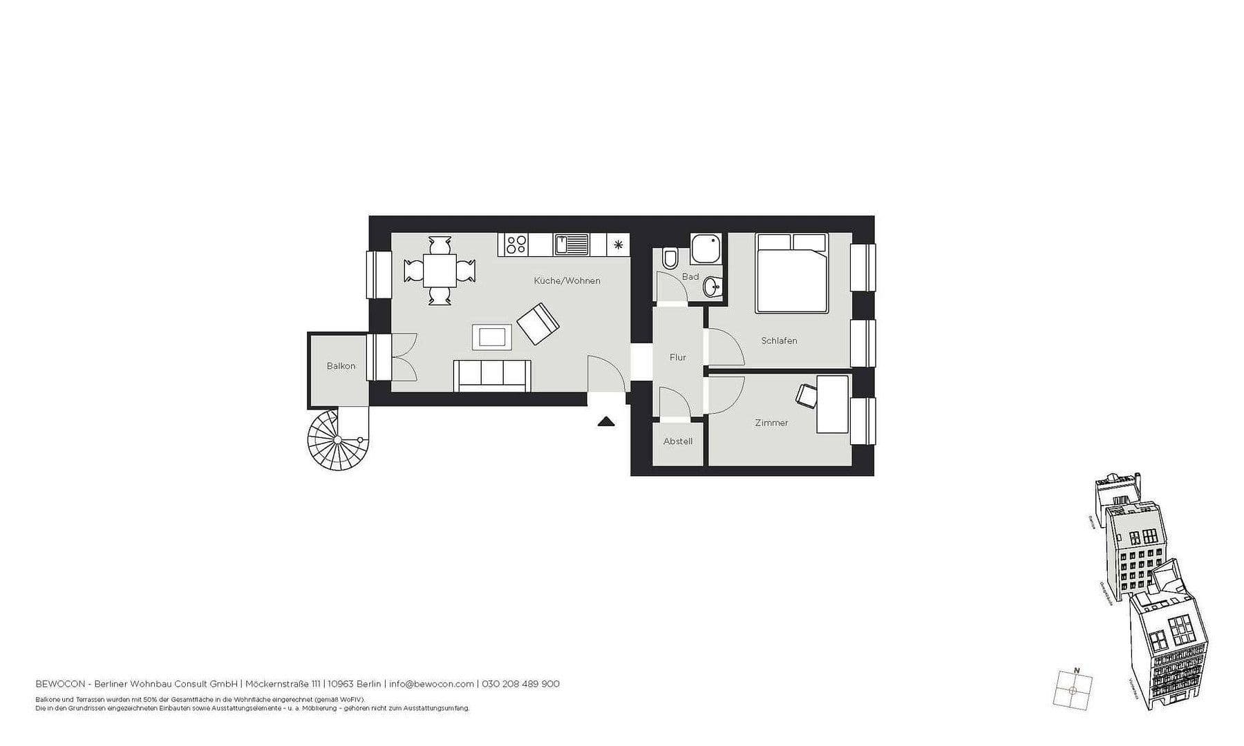 Pronájem bytu 2+kk 50 m², Ackerstraße 155, Berlin, Berlín Pronájem bytu 2+kk 50 m², Ackerstraße 155, Berlin, Berlín