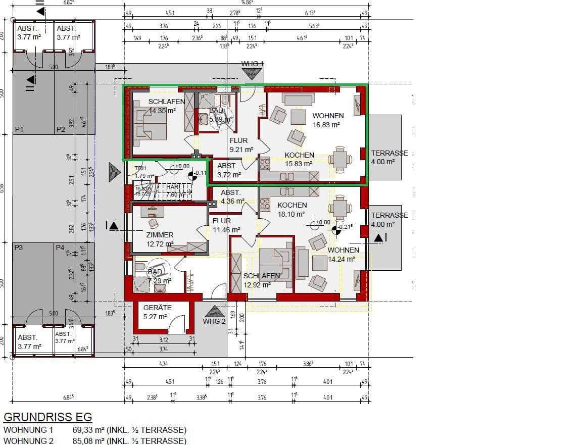 Pronájem bytu 2+1 70 m², Heideweg 7a, Scheeßel, Dolní Sasko Pronájem bytu 2+1 70 m², Heideweg 7a, Scheeßel, Dolní Sasko