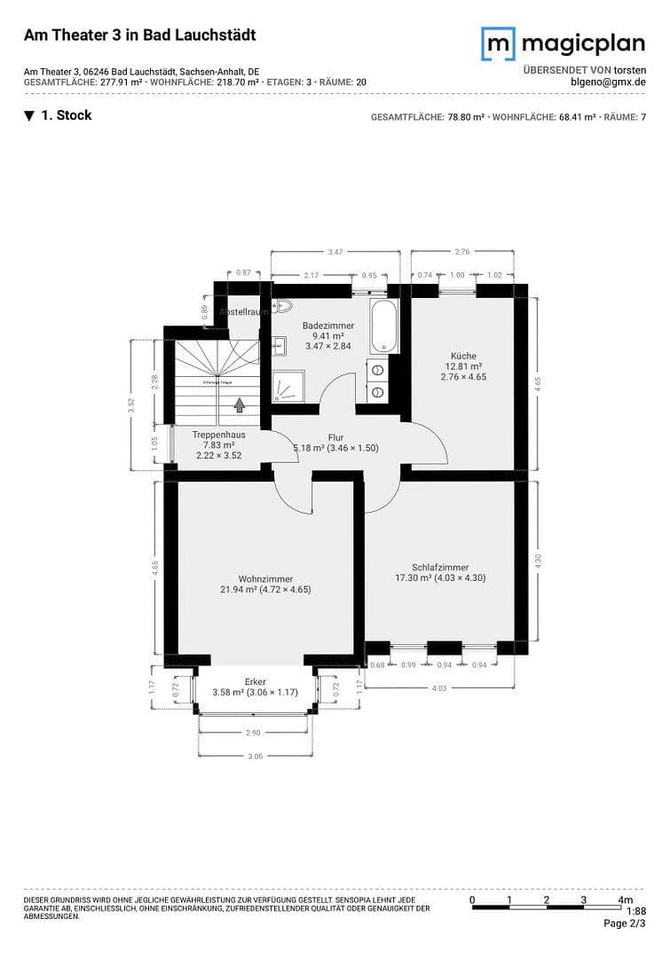 Pronájem bytu 1+1 71 m², Am Theater 3, Goethestadt Bad Lauchstädt, Sasko-Anhaltsko Pronájem bytu 1+1 71 m², Am Theater 3, Goethestadt Bad Lauchstädt, Sasko-Anhaltsko