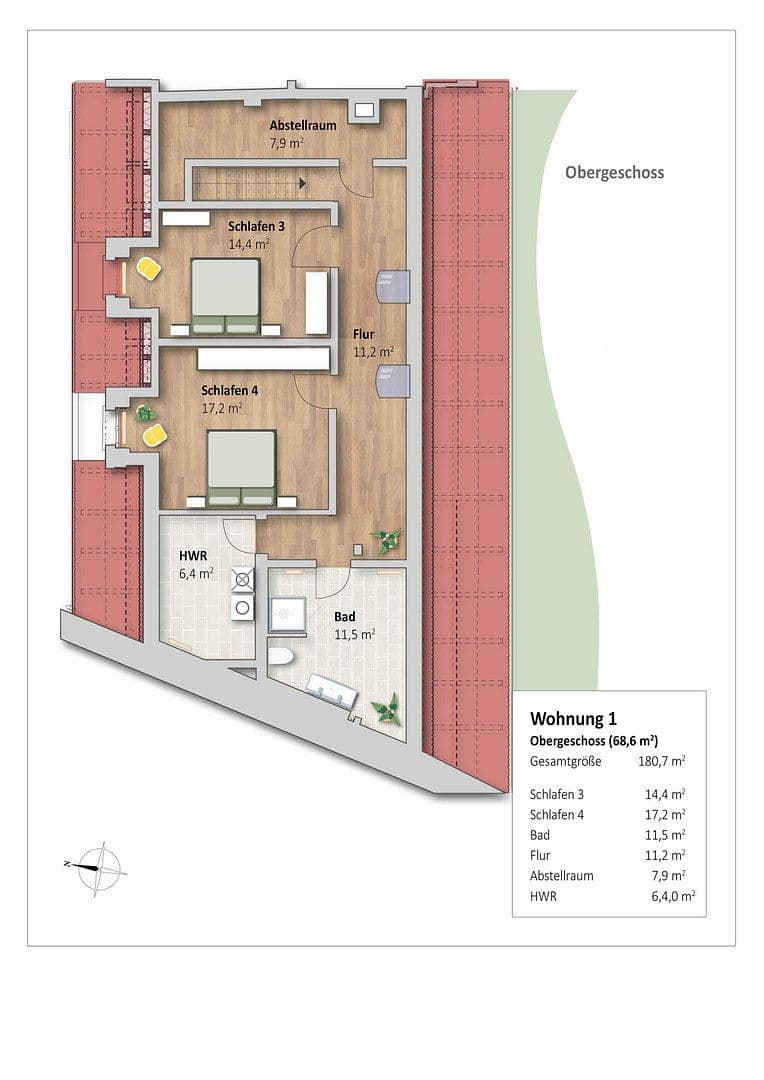 Pronájem domu 180 m², pozemek 285 m², Gutshof 5, Erkerode, Dolní Sasko Pronájem domu 180 m², pozemek 285 m², Gutshof 5, Erkerode, Dolní Sasko