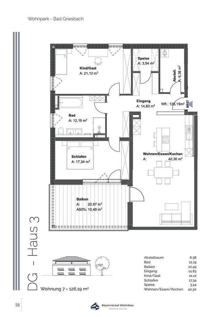 Pronájem bytu 3+1 127 m², Am Steinkart 5, Bad Griesbach i.Rottal, Bavorsko Pronájem bytu 3+1 127 m², Am Steinkart 5, Bad Griesbach i.Rottal, Bavorsko