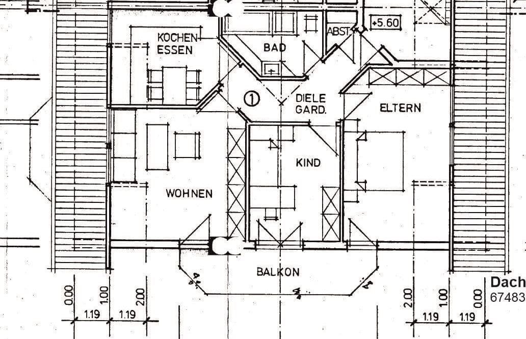 Pronájem bytu 3+1 73 m², Schloßstraße 25a, Edesheim, Porýní-Falc Pronájem bytu 3+1 73 m², Schloßstraße 25a, Edesheim, Porýní-Falc