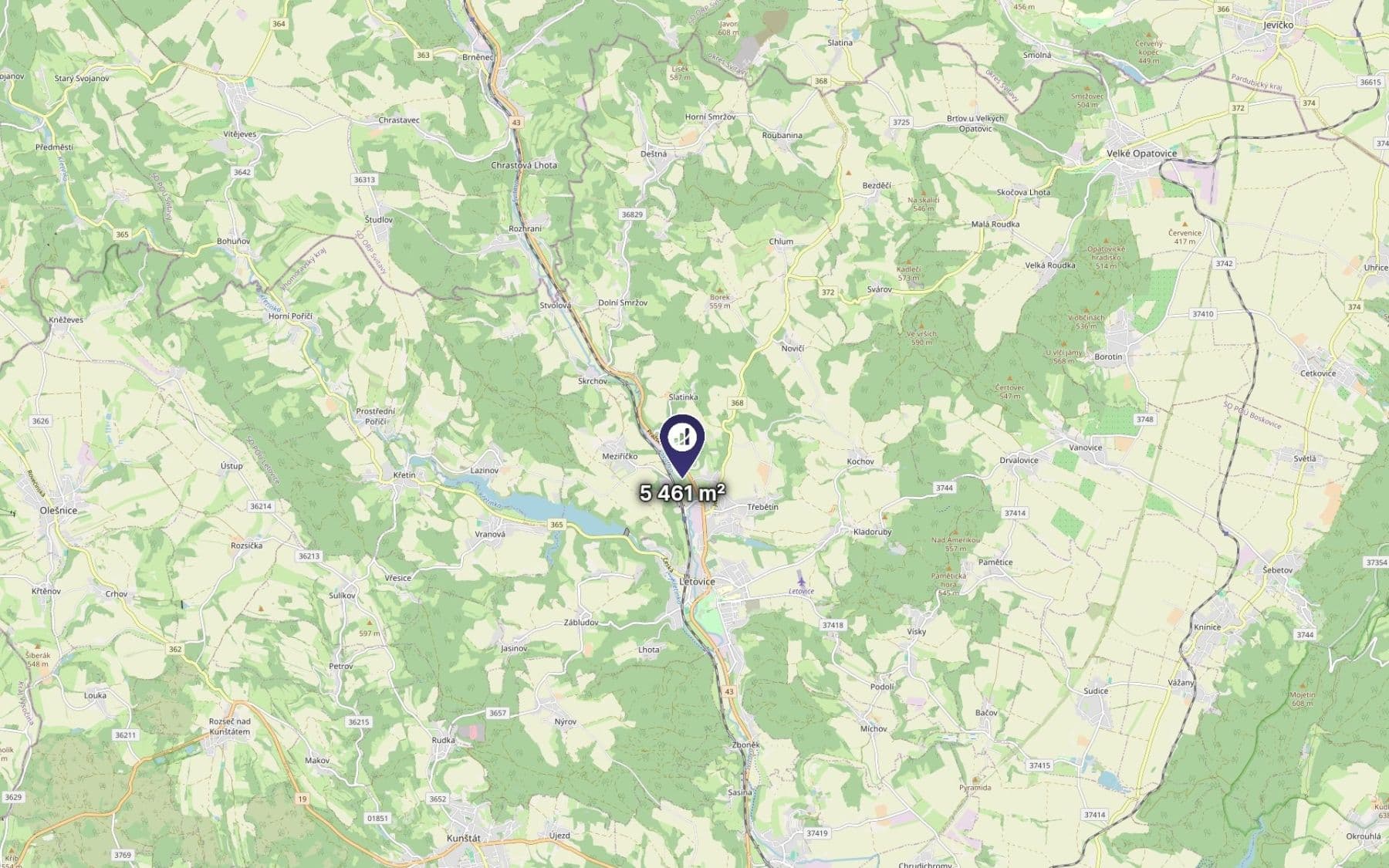 Prodej pozemku 5.461 m², Letovice, Jihomoravský kraj Prodej pozemku 5.461 m², Letovice, Jihomoravský kraj
