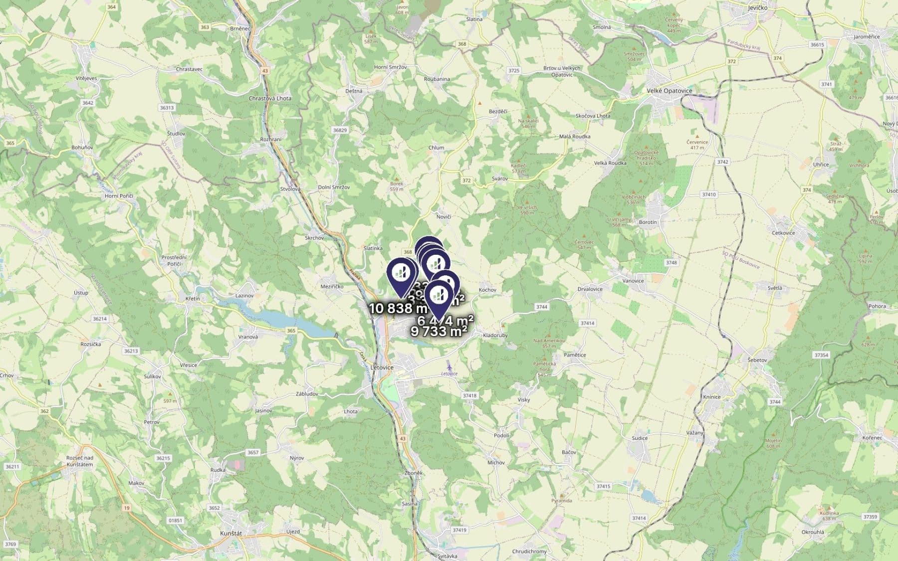 Prodej pozemku 38.909 m², Letovice, Jihomoravský kraj Prodej pozemku 38.909 m², Letovice, Jihomoravský kraj