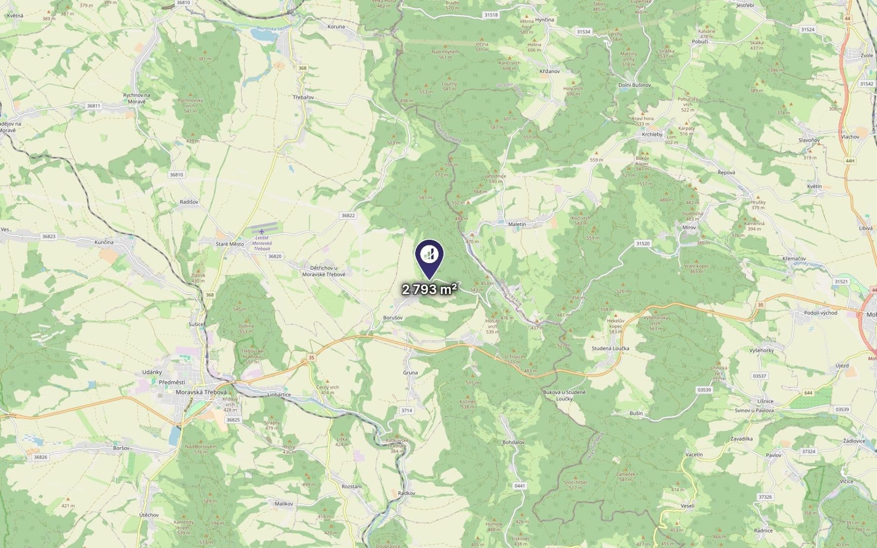 Prodej pozemku 2.793 m², Borušov, Pardubický kraj Prodej pozemku 2.793 m², Borušov, Pardubický kraj