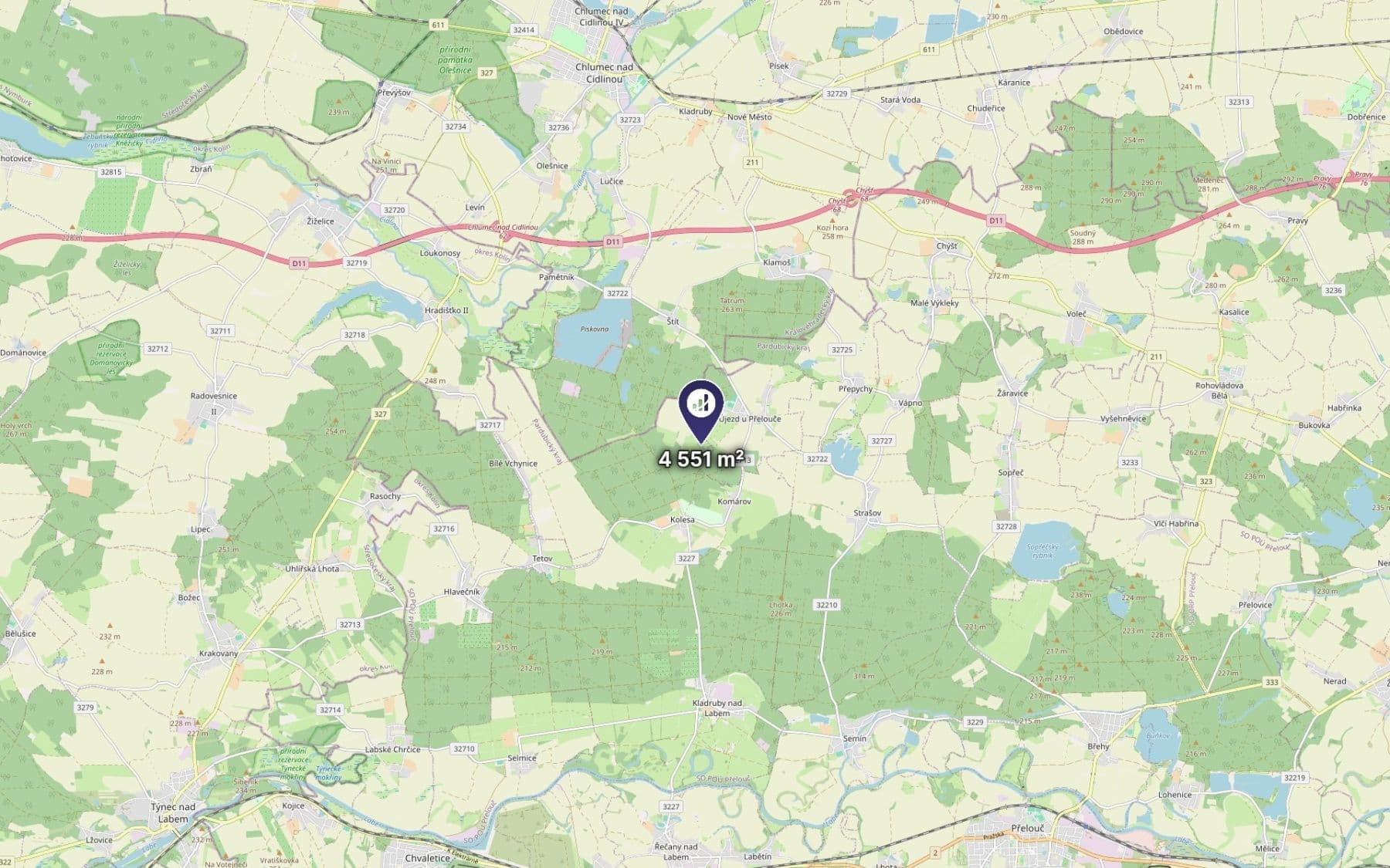 Prodej pozemku 3.413 m², Kladruby nad Labem, Pardubický kraj Prodej pozemku 3.413 m², Kladruby nad Labem, Pardubický kraj