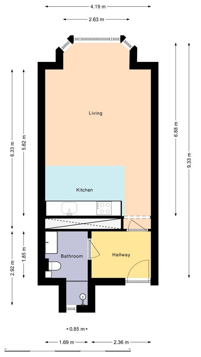 Pronájem bytu 1+kk 35 m², Sekaninova, Praha, Praha Pronájem bytu 1+kk 35 m², Sekaninova, Praha, Praha