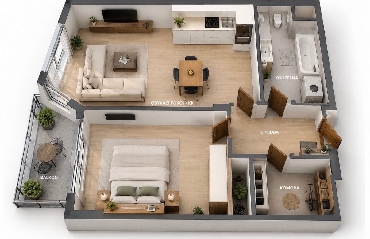 Pronájem bytu 2+kk 60 m², Praha, Praha Pronájem bytu 2+kk 60 m², Praha, Praha
