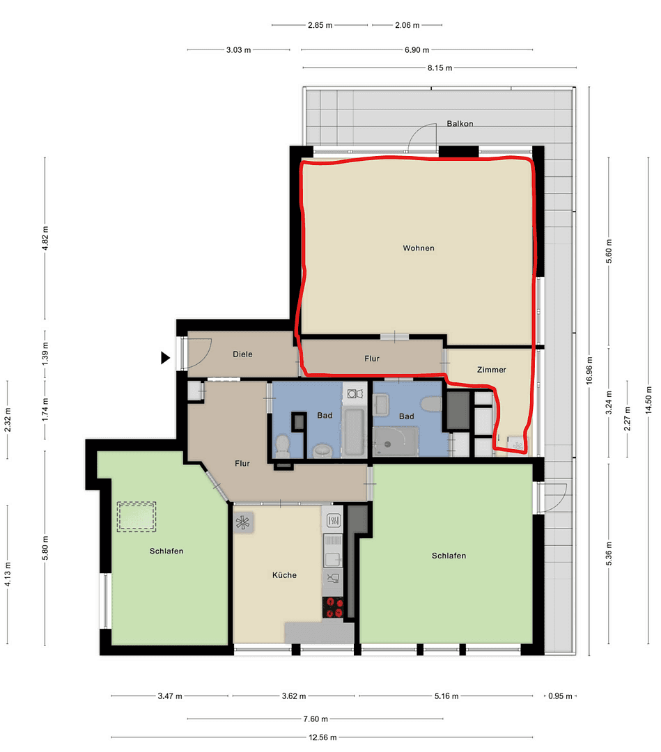 Pronájem bytu 2+1 80 m², Hofkamp 140, Wuppertal, Severní Porýní-Vestfálsko Pronájem bytu 2+1 80 m², Hofkamp 140, Wuppertal, Severní Porýní-Vestfálsko
