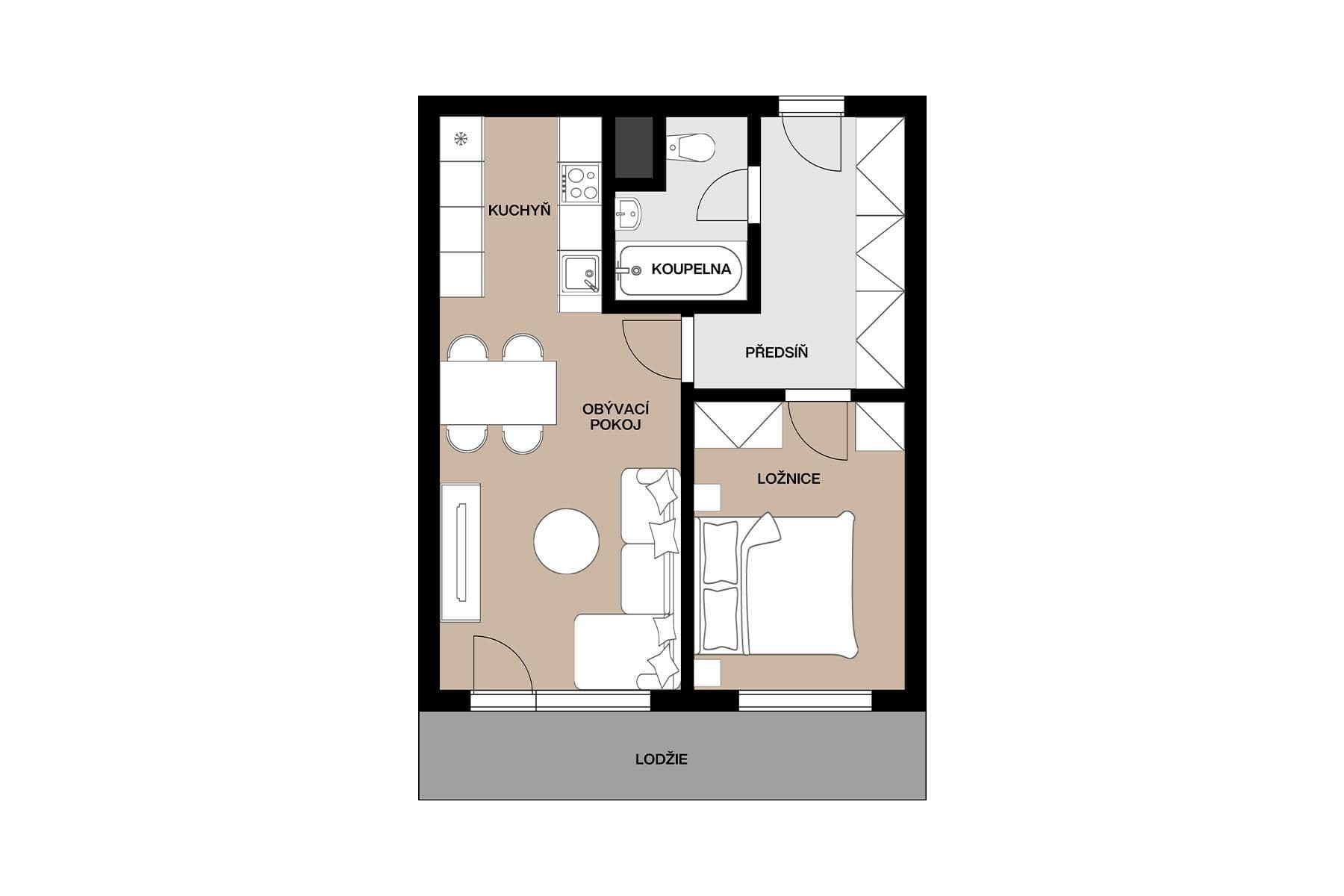 Prodej bytu 2+kk 46 m², Zárybská, Praha, Praha Prodej bytu 2+kk 46 m², Zárybská, Praha, Praha