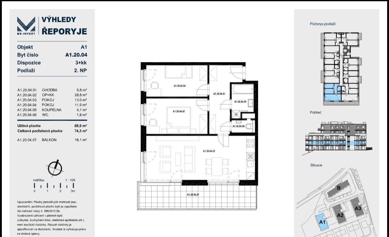 Pronájem bytu 3+kk 74 m², Jáchymovská, Praha, Praha Pronájem bytu 3+kk 74 m², Jáchymovská, Praha, Praha