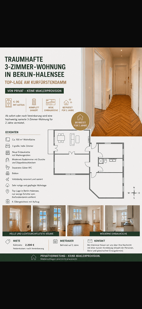 Pronájem bytu 3+1 99 m², Berlin, Berlín Pronájem bytu 3+1 99 m², Berlin, Berlín