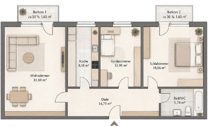 Prodej bytu 3+1 95 m², Wilhelm-Georg-Str. 16, Schweinfurt, Bavorsko Prodej bytu 3+1 95 m², Wilhelm-Georg-Str. 16, Schweinfurt, Bavorsko