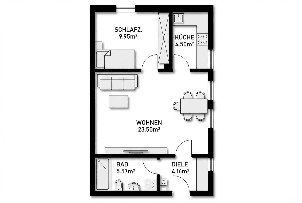 Pronájem bytu 2+1 47 m², Forchheim, Bavorsko Pronájem bytu 2+1 47 m², Forchheim, Bavorsko