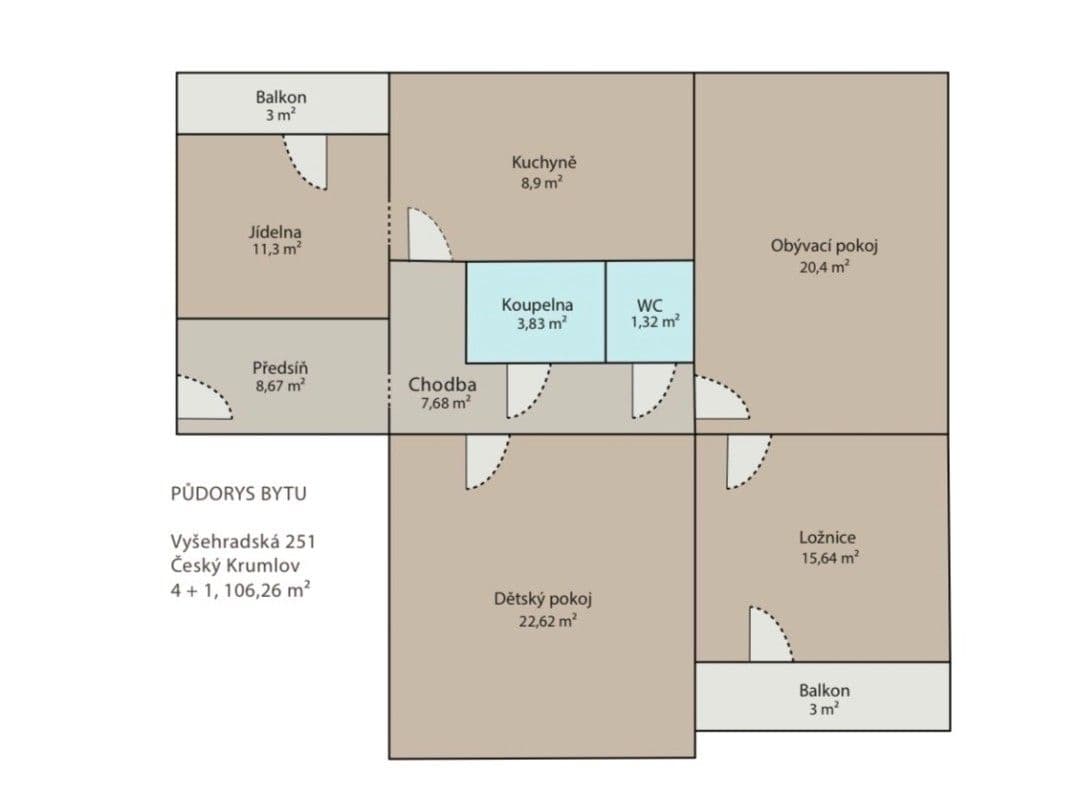 Prodej bytu 4+1 110 m², Vyšehradská, Český Krumlov, Jihočeský kraj Prodej bytu 4+1 110 m², Vyšehradská, Český Krumlov, Jihočeský kraj