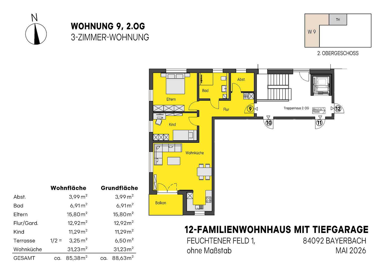 Prodej bytu 2+1 60 m², Feuchtener Feld 1, Bayerbach bei Ergoldsbach, Bavorsko Prodej bytu 2+1 60 m², Feuchtener Feld 1, Bayerbach bei Ergoldsbach, Bavorsko