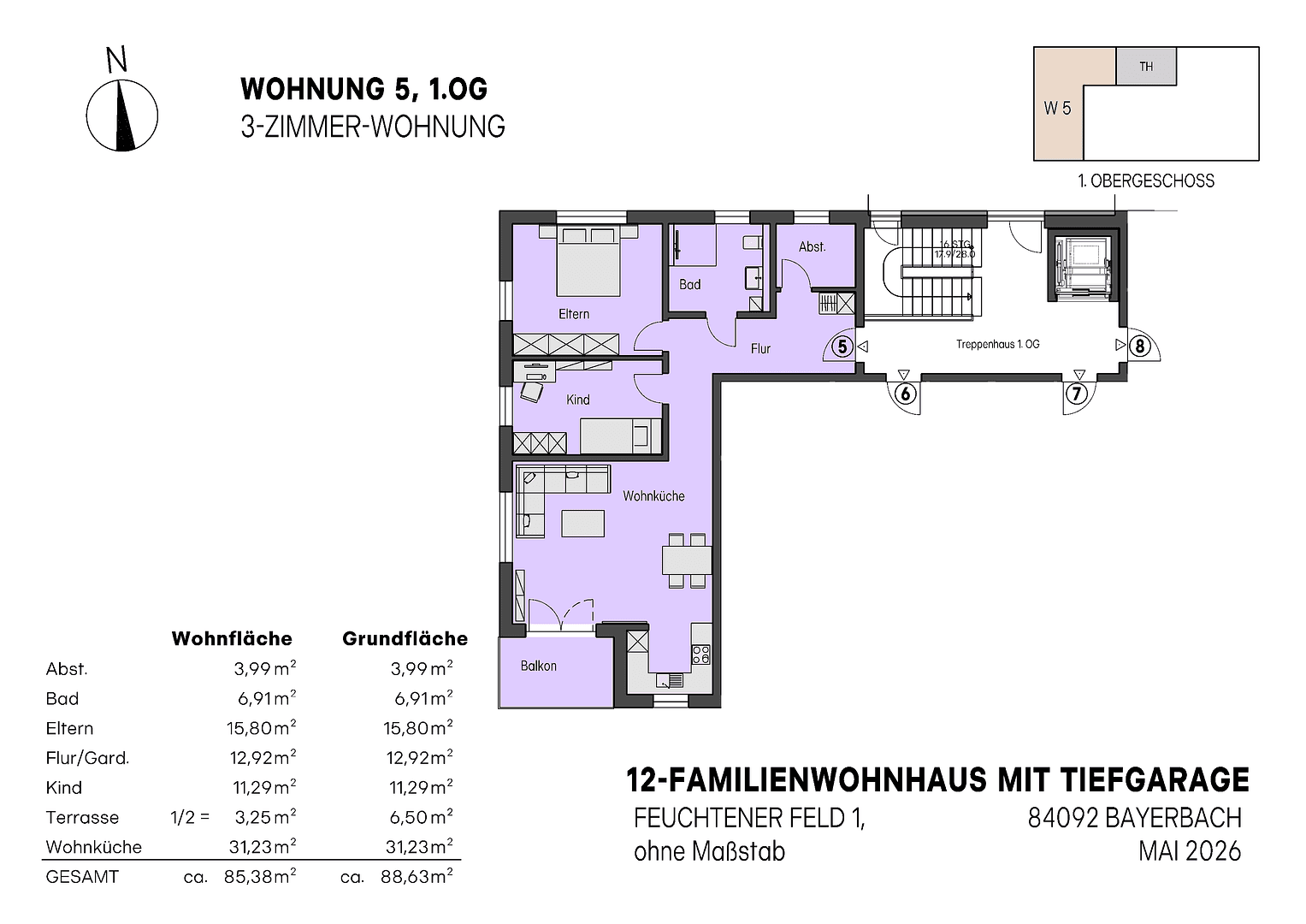 Prodej bytu 2+1 60 m², Feuchtener Feld 1, Bayerbach bei Ergoldsbach, Bavorsko Prodej bytu 2+1 60 m², Feuchtener Feld 1, Bayerbach bei Ergoldsbach, Bavorsko