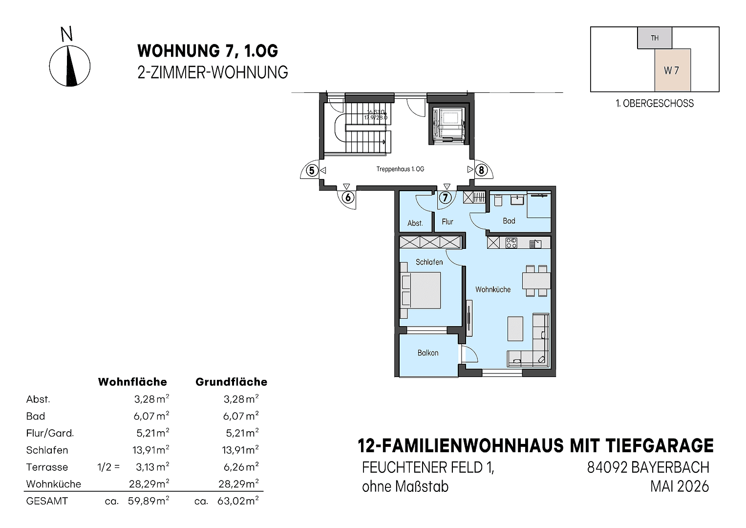 Prodej bytu 2+1 60 m², Feuchtener Feld 1, Bayerbach bei Ergoldsbach, Bavorsko Prodej bytu 2+1 60 m², Feuchtener Feld 1, Bayerbach bei Ergoldsbach, Bavorsko