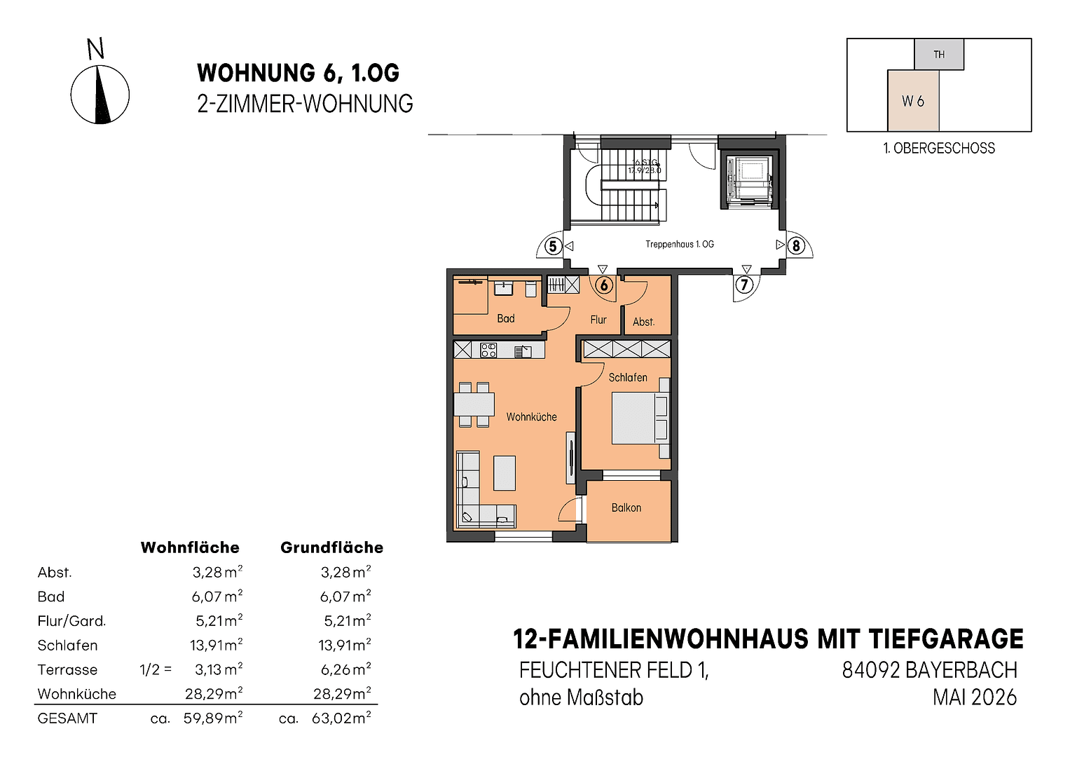 Prodej bytu 2+1 60 m², Feuchtener Feld 1, Bayerbach bei Ergoldsbach, Bavorsko Prodej bytu 2+1 60 m², Feuchtener Feld 1, Bayerbach bei Ergoldsbach, Bavorsko