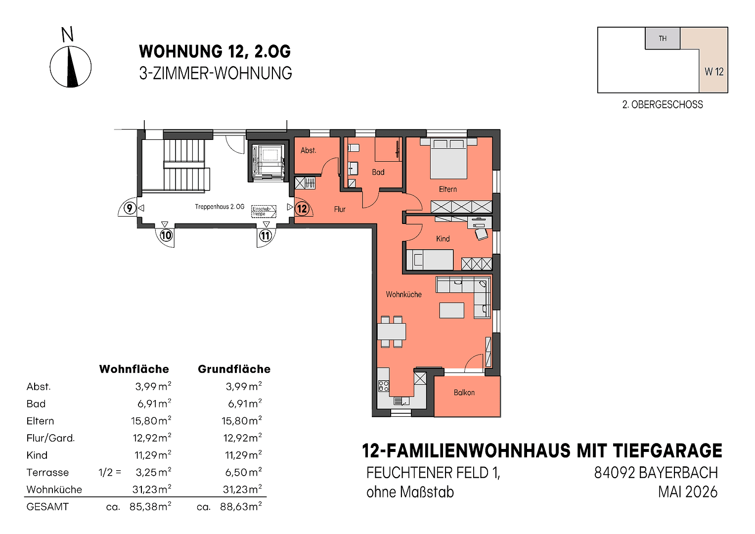 Prodej bytu 2+1 60 m², Feuchtener Feld 1, Bayerbach bei Ergoldsbach, Bavorsko Prodej bytu 2+1 60 m², Feuchtener Feld 1, Bayerbach bei Ergoldsbach, Bavorsko