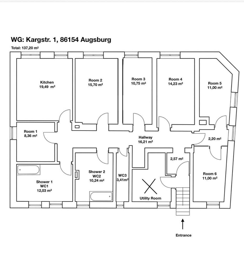 Pronájem bytu 16 m², Kargstr. 1, Augsburg, Bavorsko Pronájem bytu 16 m², Kargstr. 1, Augsburg, Bavorsko