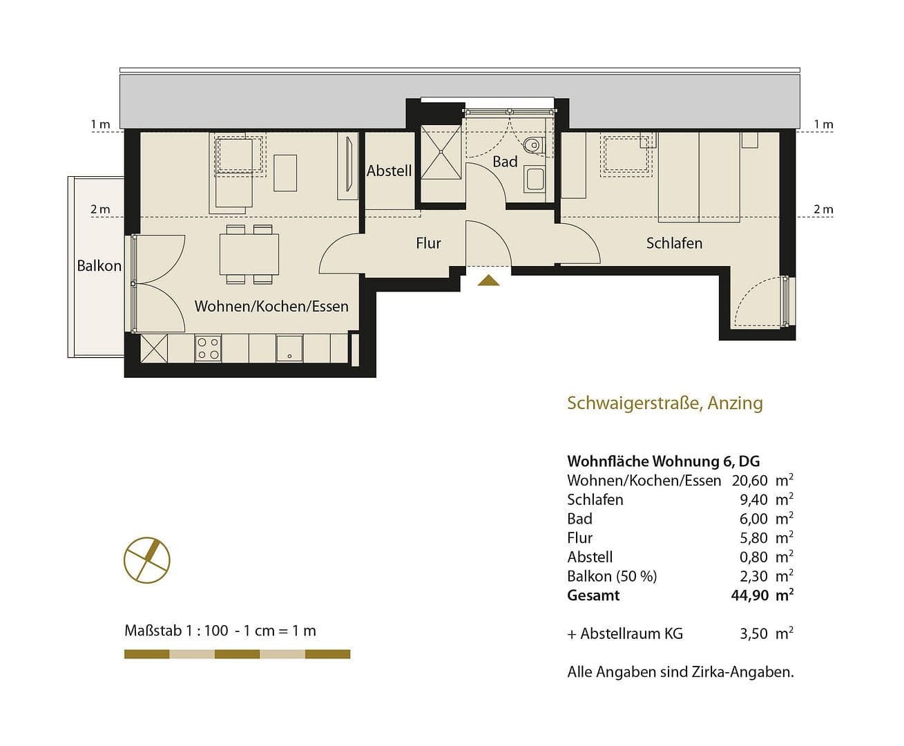 Pronájem bytu 2+1 45 m², Anzing, Bavorsko Pronájem bytu 2+1 45 m², Anzing, Bavorsko