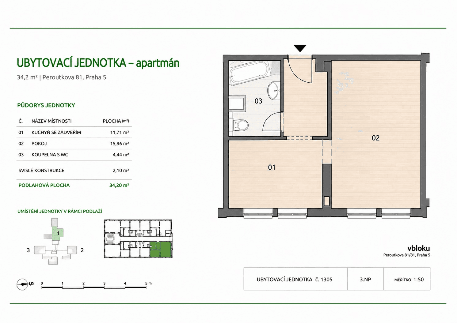 Prodej bytu 1+1 34 m², Peroutkova, Praha, Praha Prodej bytu 1+1 34 m², Peroutkova, Praha, Praha