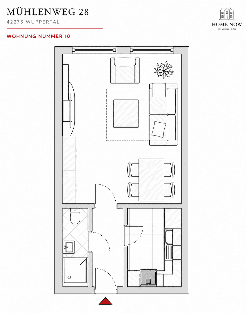 Prodej bytu 1+1 23 m², Mühlenweg 28, Wuppertal, Severní Porýní-Vestfálsko Prodej bytu 1+1 23 m², Mühlenweg 28, Wuppertal, Severní Porýní-Vestfálsko
