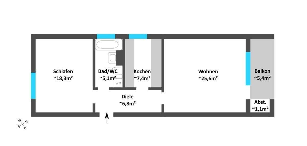 Pronájem bytu 2+1 67 m², Bergstraße 59, Würzburg, Bavorsko Pronájem bytu 2+1 67 m², Bergstraße 59, Würzburg, Bavorsko