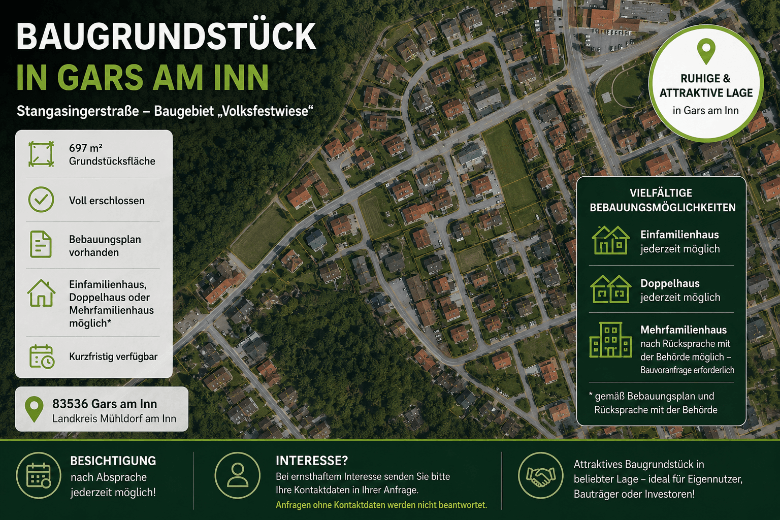 Prodej pozemku 697 m², Gars am Inn, Bavorsko Prodej pozemku 697 m², Gars am Inn, Bavorsko