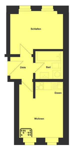 Pronájem bytu 2+1 36 m², Hebelstraße 35, Leipzig, Sasko Pronájem bytu 2+1 36 m², Hebelstraße 35, Leipzig, Sasko