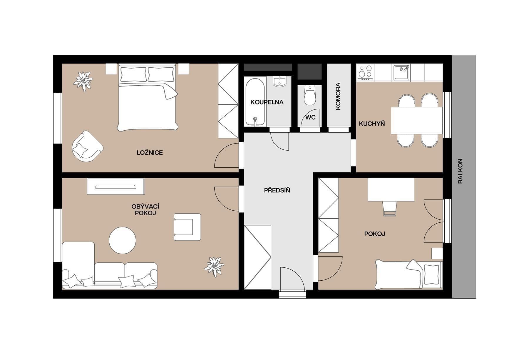 Prodej bytu 3+1 78 m², Koterovská, Plzeň, Plzeňský kraj Prodej bytu 3+1 78 m², Koterovská, Plzeň, Plzeňský kraj