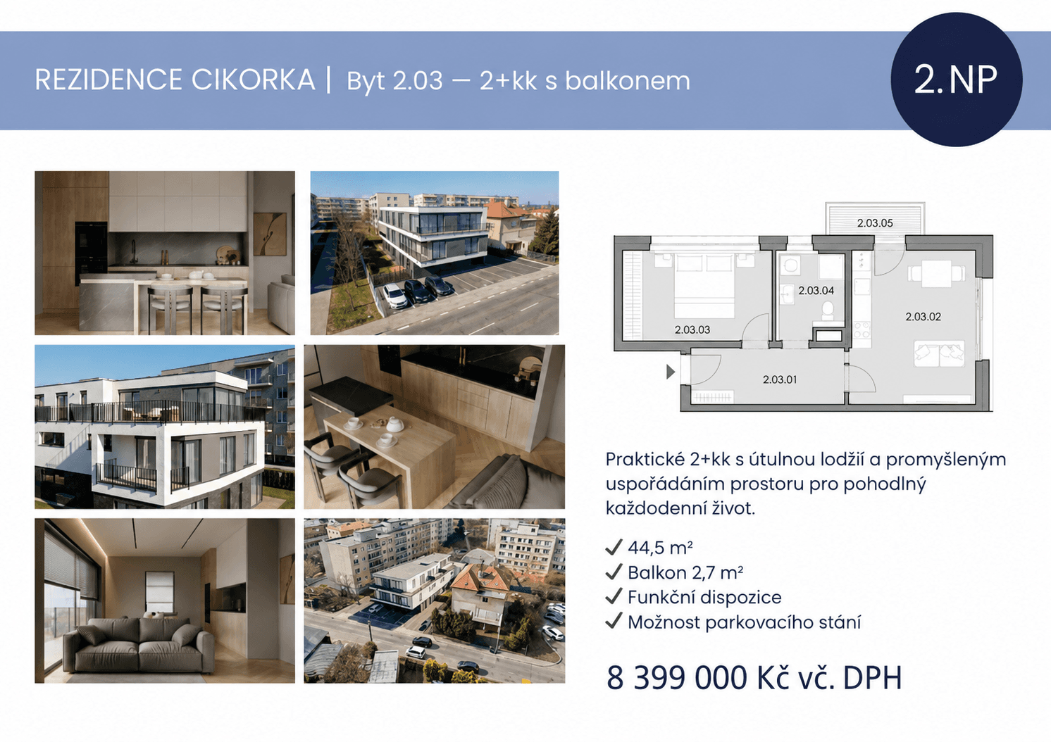 Prodej bytu 2+kk 45 m², Na Cikorce, Praha, Praha Prodej bytu 2+kk 45 m², Na Cikorce, Praha, Praha