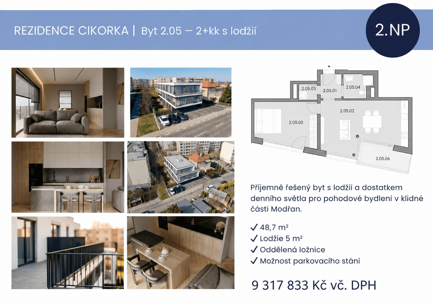 Prodej bytu 2+kk 49 m², Na Cikorce, Praha, Praha Prodej bytu 2+kk 49 m², Na Cikorce, Praha, Praha