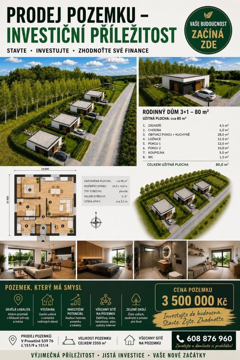Prodej pozemku 2.300 m², Prosetín, Pardubický kraj Prodej pozemku 2.300 m², Prosetín, Pardubický kraj