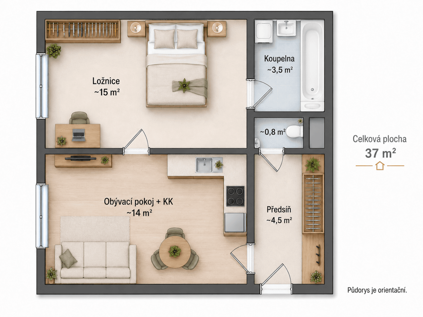Prodej bytu 2+kk 37 m², Vrchlického, Praha, Praha Prodej bytu 2+kk 37 m², Vrchlického, Praha, Praha